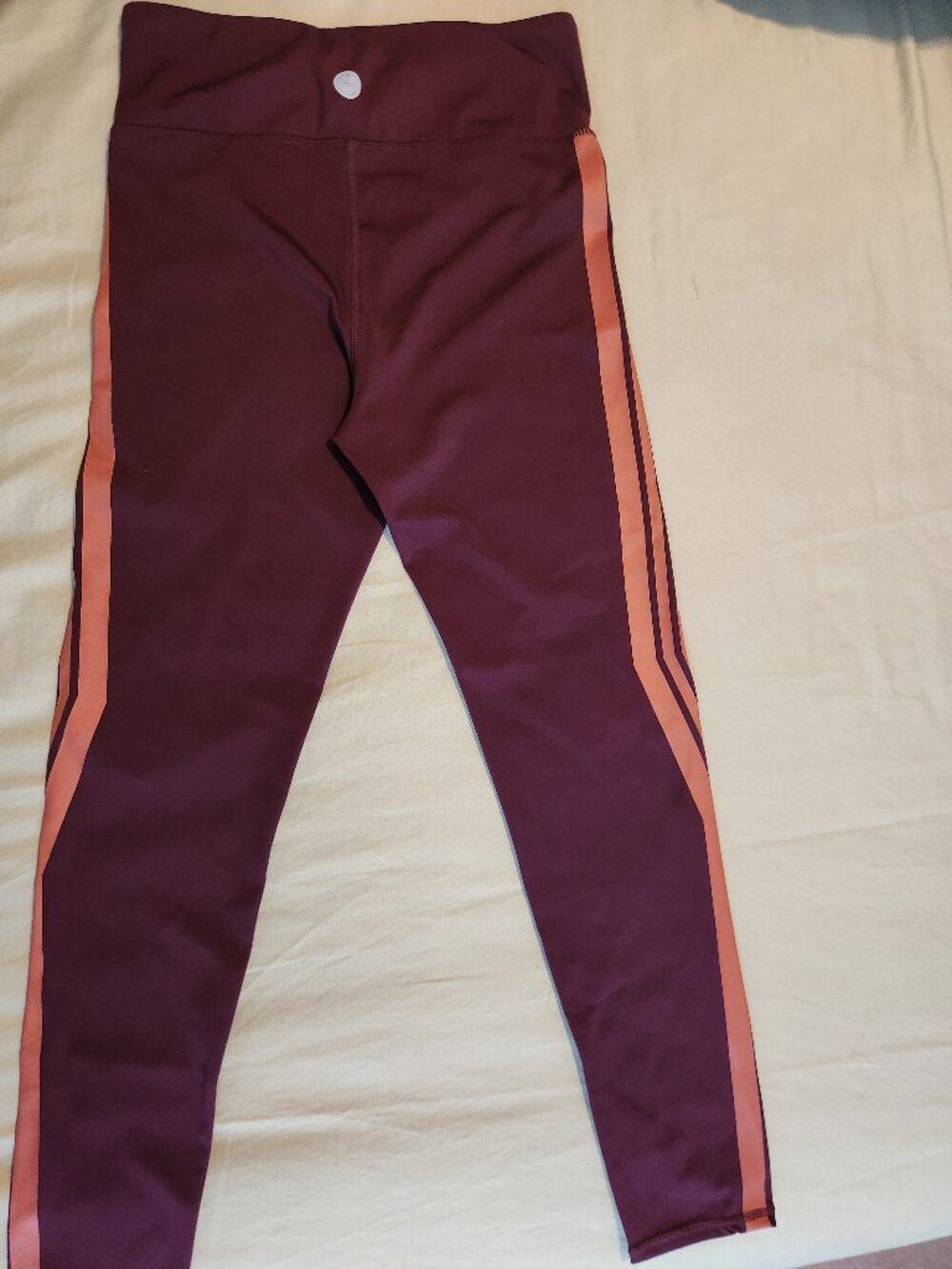 Threads 4 Thought ReActive Burgundy High-Waisted Side-Stripe Leggings - Size S